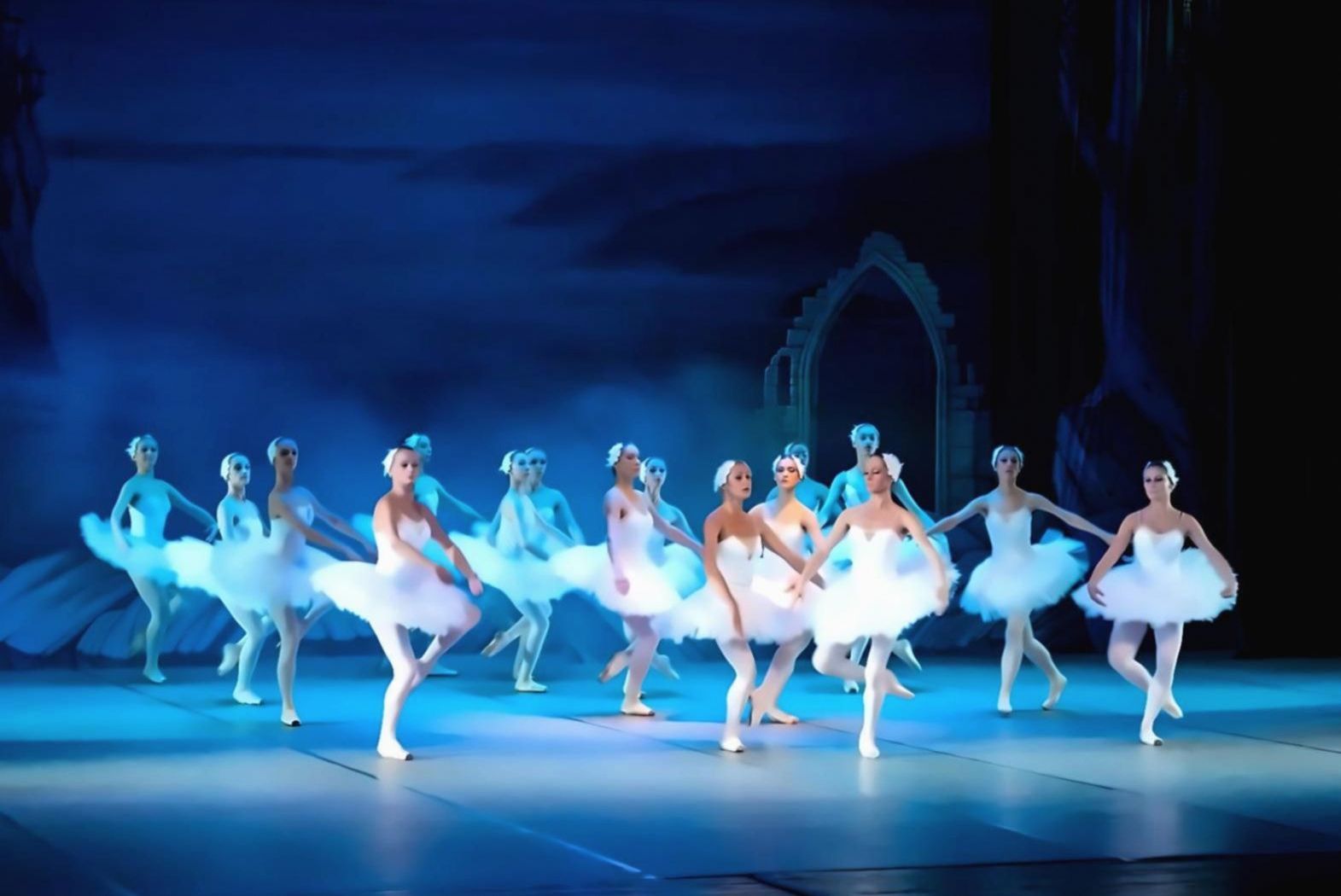 Ballet performance viewed from the audience, intimate theatre setting